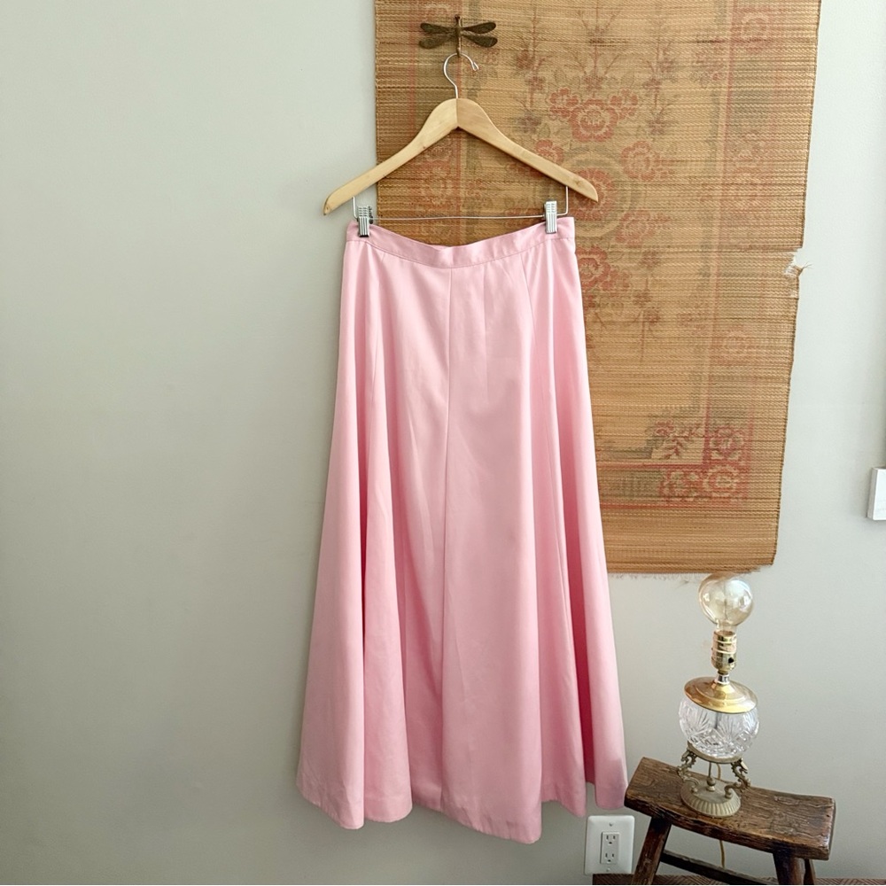 1970s Handmade Aline Light Pink Maxi Skirt